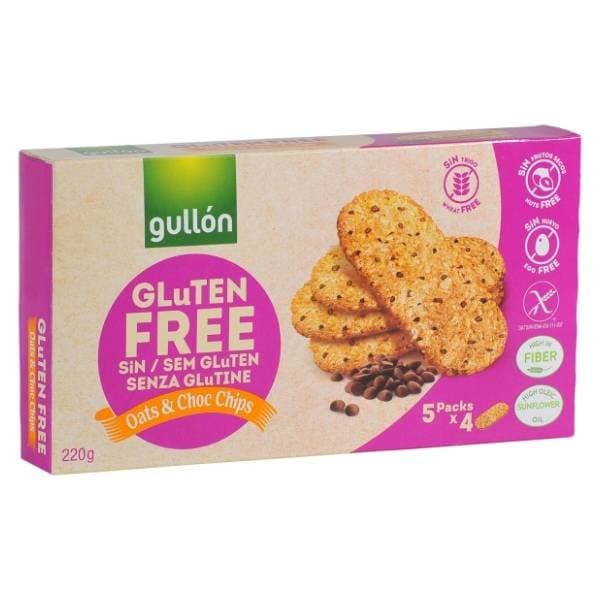 GULLON keksi oats & choc chips bez glutena 220g 0