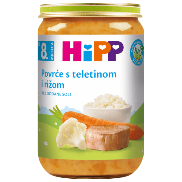 HIPP kašica povrće riža i teletina 220g 0