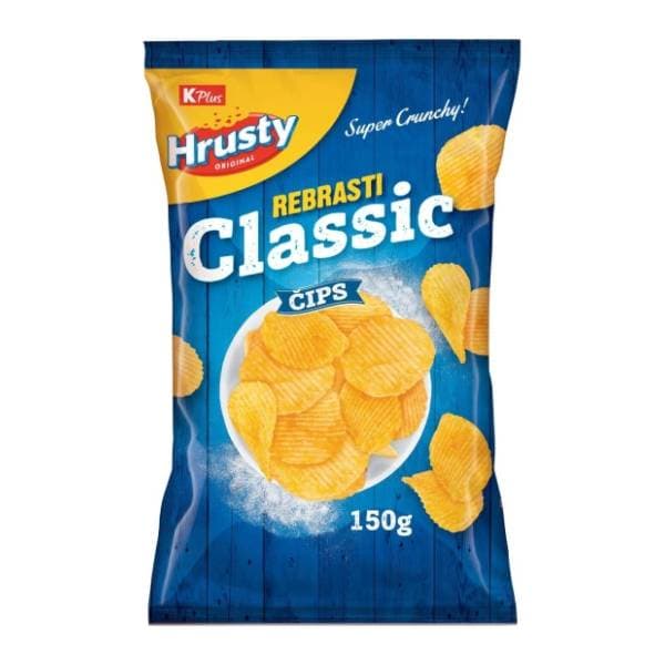 HRUSTY čips rebrasti 150g 0