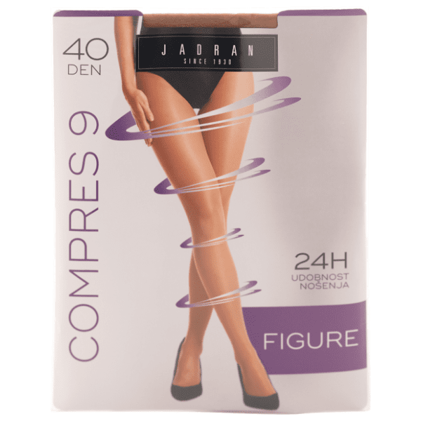 JADRAN Compres 9 hulahopke 40den tamno drap 3-4 0