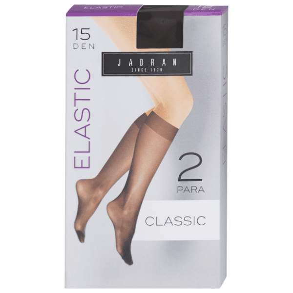 JADRAN Elastic classic dokoljenke 15den crne univerzalne 0