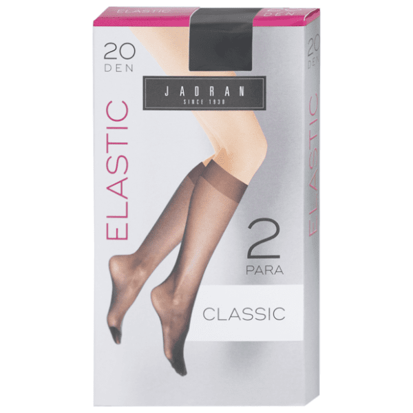 JADRAN Elastic classic dokoljenke 20den crne univerzalne 0