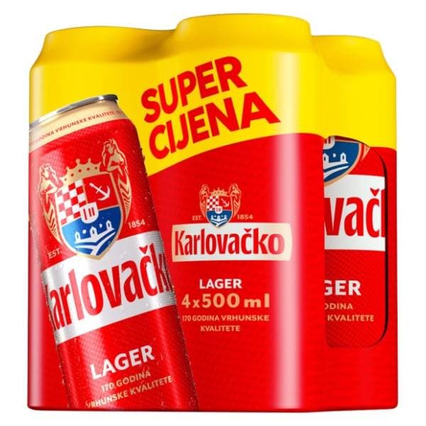 KARLOVAČKO Svijetlo pivo limenka 4x0,5l 0