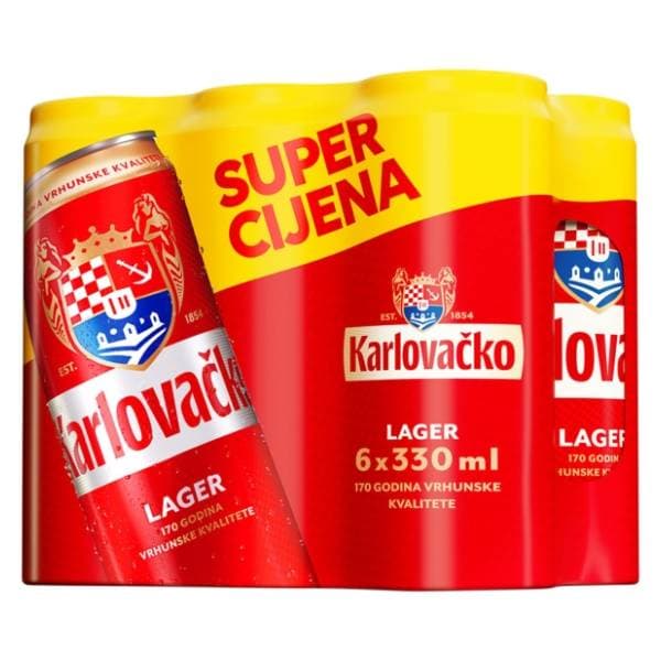KARLOVAČKO Svijetlo pivo limenka 6x0,33l 0