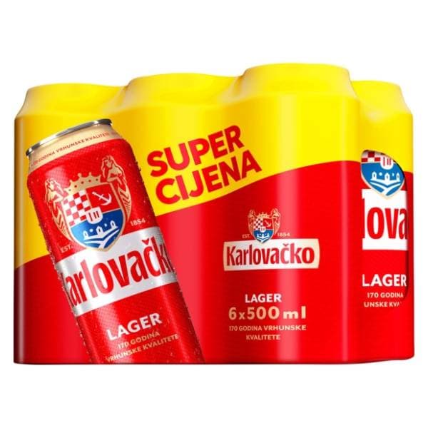 KARLOVAČKO Svijetlo pivo limenka 6x0,5l 0