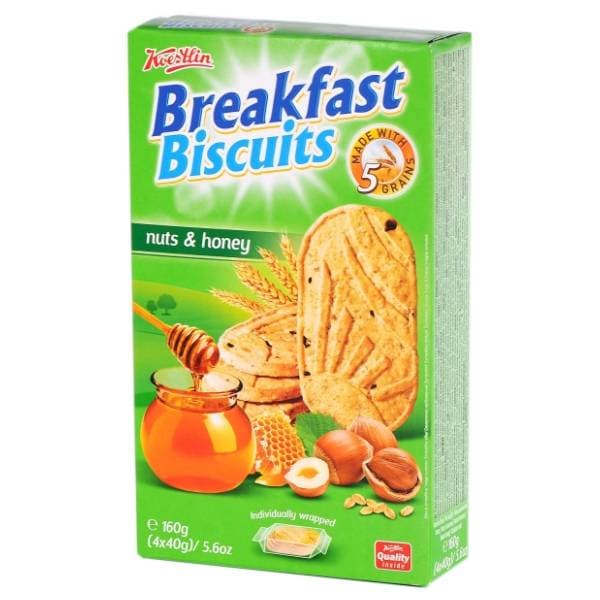 KOESTLIN Breakfast biskvit nuts & honey 160g 0