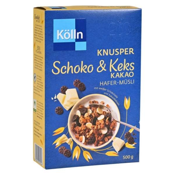 KOLLN musli s bijelom čokoladom i keksi s kakaom 500g 0