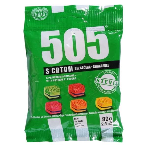 KRAŠ bomboni 505 s crtom bez šećera 80g 0