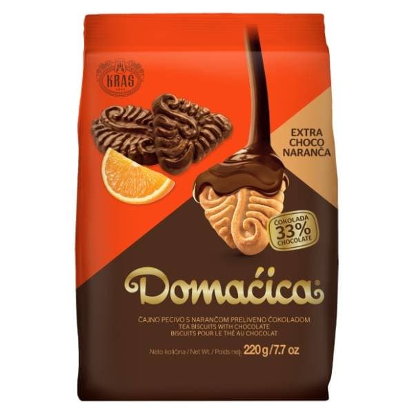 KRAŠ Domaćica čajno pecivo extra choco naranča 220g 0