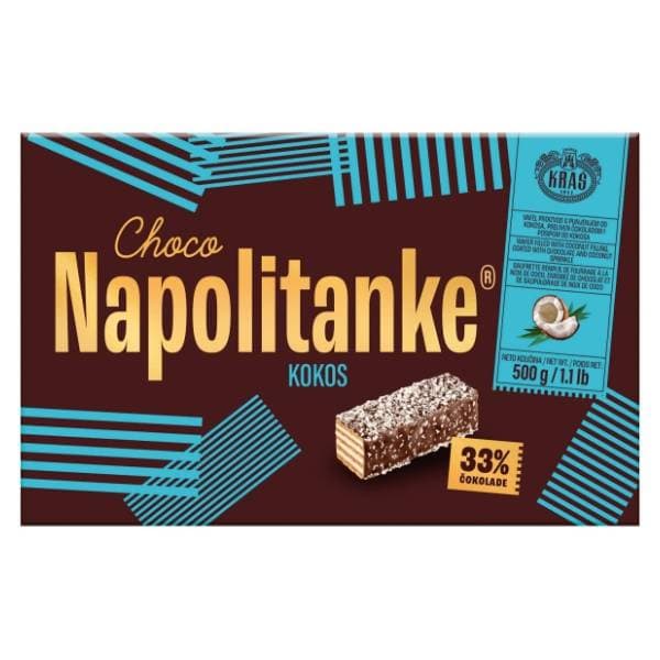 KRAŠ napolitanke choco kokos 500g 0