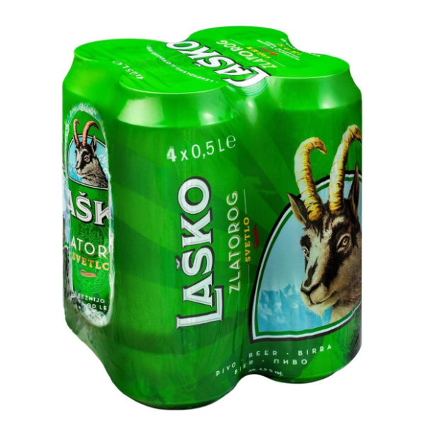 LAŠKO Zlatorog Svijetlo pivo limenka 4x0,5l 0