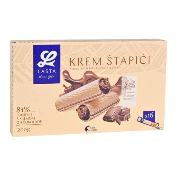 LASTA krem štapići čokolada 200g 0