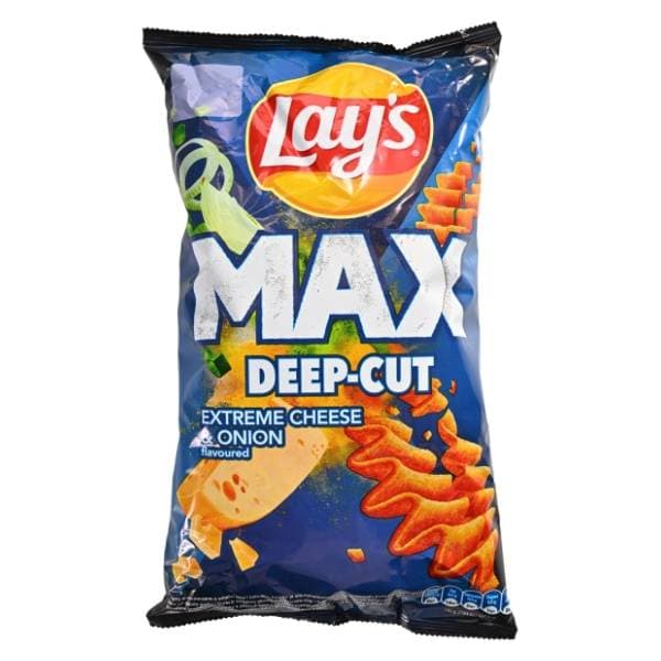 LAYS Max deep cut čips sir i luk 120g 0