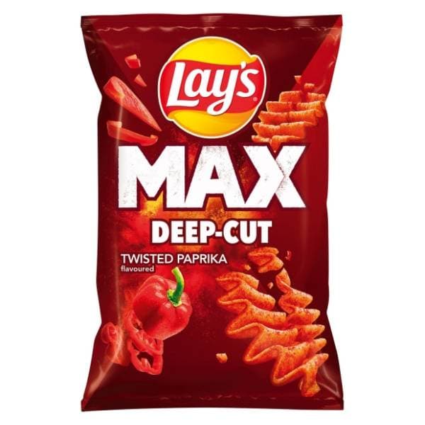 LAYS Max deep cut čips twisted paprika 120g 0