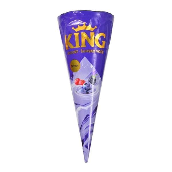 LEDO King jogurt i šumsko voće sladoled kornet 167ml 0