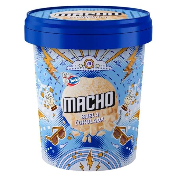 LEDO Macho sladoled bijela čokolada čaša 370ml 0