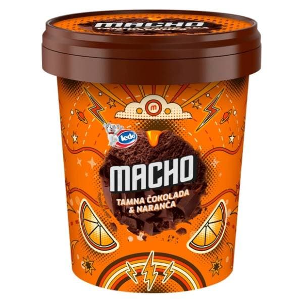 MACHO sladoled tamna čokolada i naranča 370ml 0