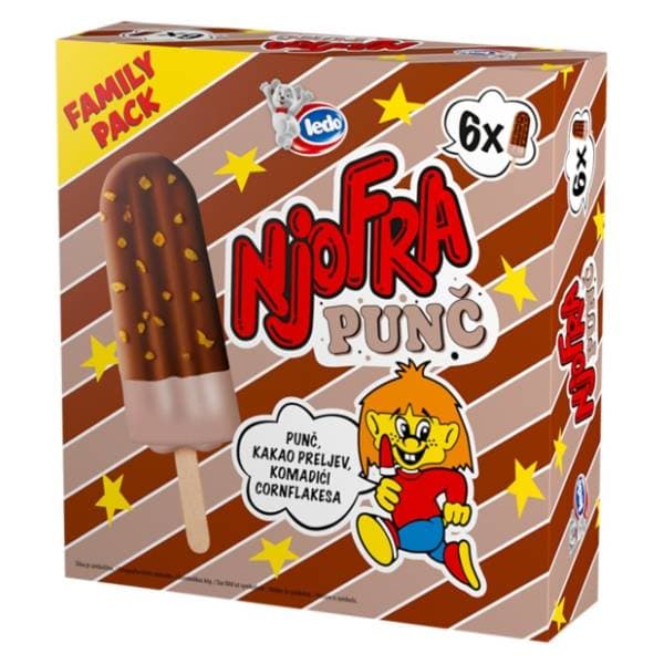 LEDO Njofra punč sladoled štapić multipack 6x65ml 0