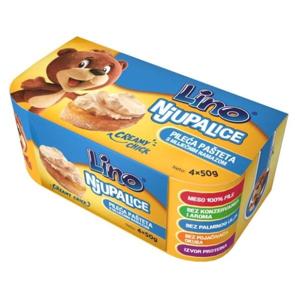 LINO Njupalice pileća Cream pašteta 4x50g 0