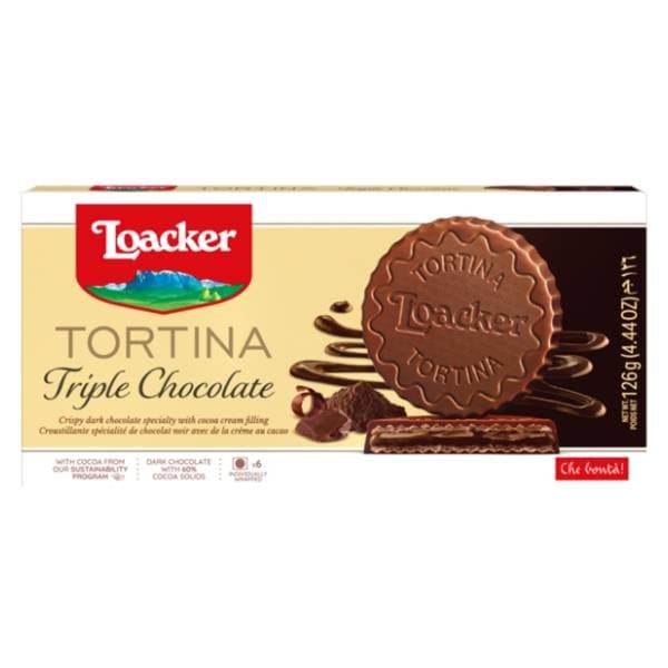 LOACKER Tortina vafli Triple chocolate 126g 0