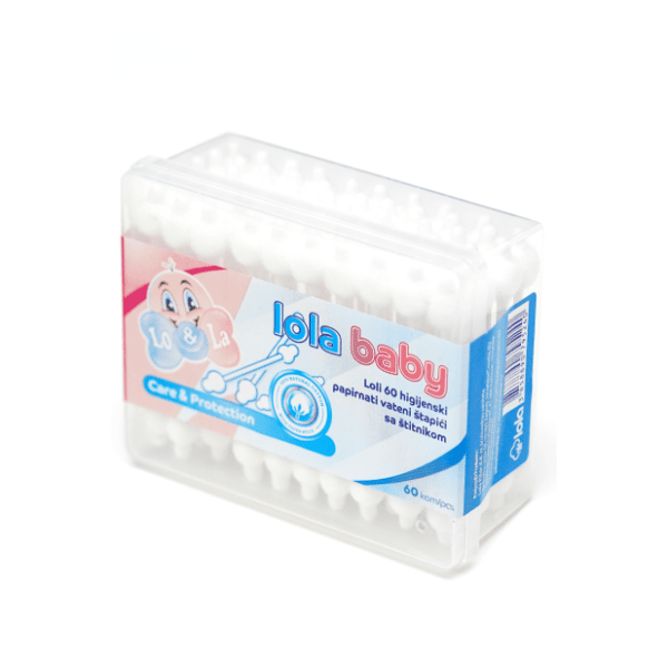 LOLA Baby papirnati štapići sa štitnikom 60kom 0