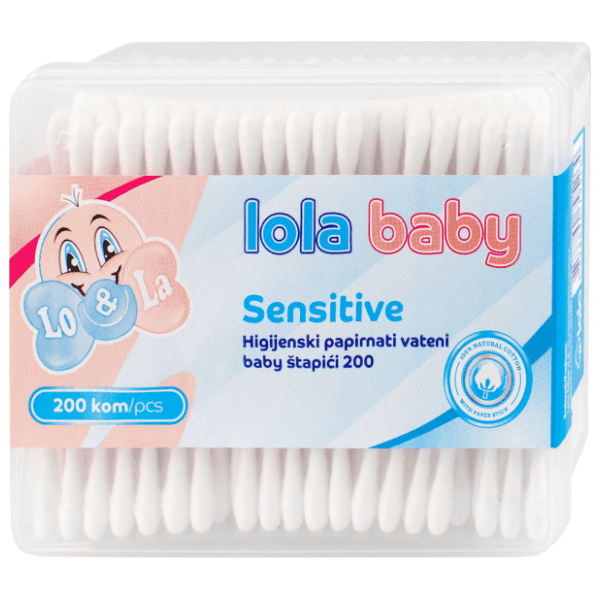 LOLA Baby sensitive papirnati vateni štapići 200kom 0