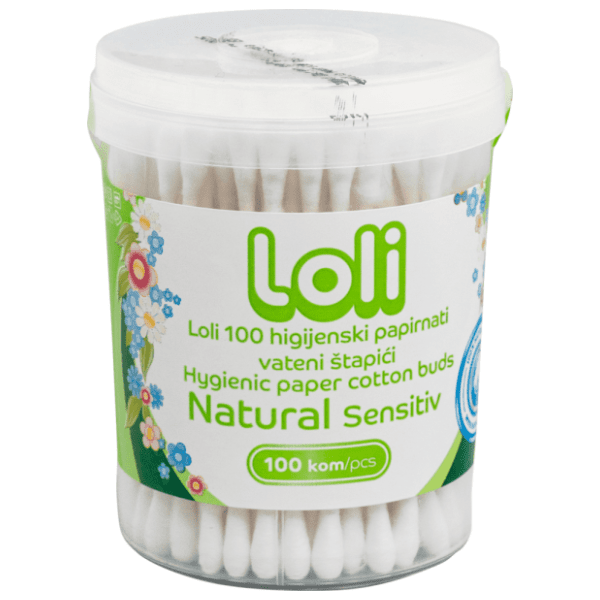 LOLI Natural sensitive papirnati vateni štapići 100kom 0