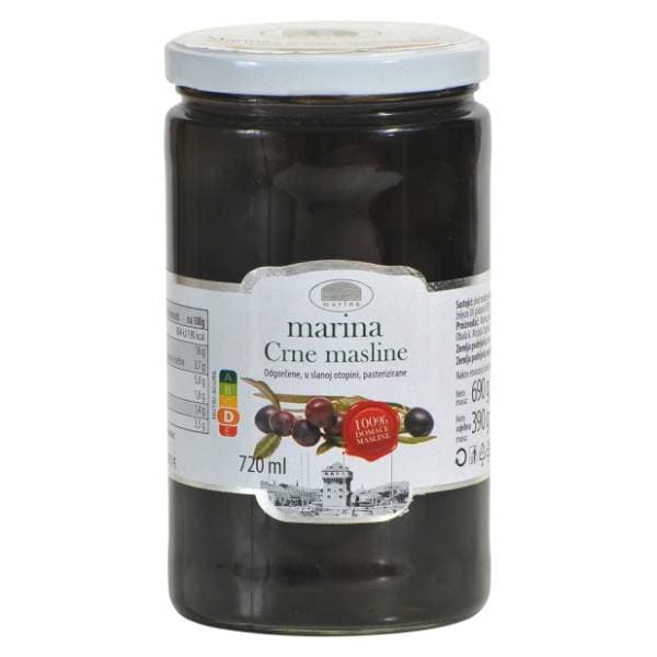 MARINA masline crne odgorčene 390g 0