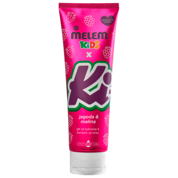MELEM Kids x KiKi kupka i šampon jagoda i malina 260ml 0