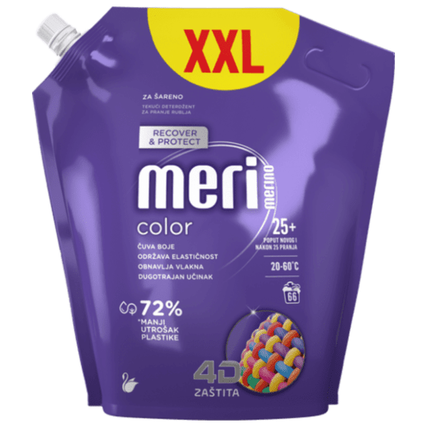 MERI MERINO tekući deterdžent za šareno rublje 66 pranja 4l 0