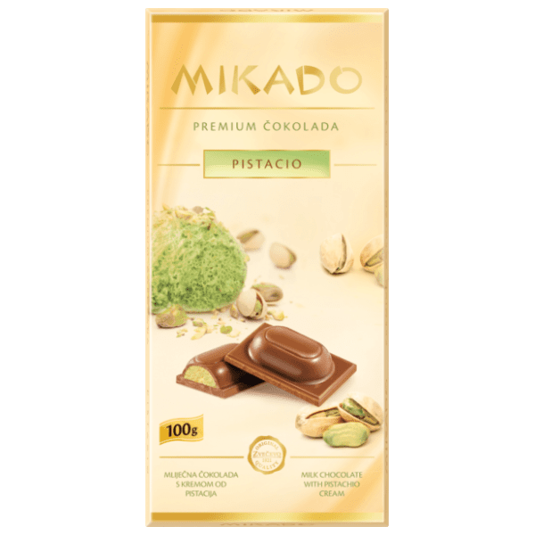 MIKADO Pistacio čokolada premium 100g 0