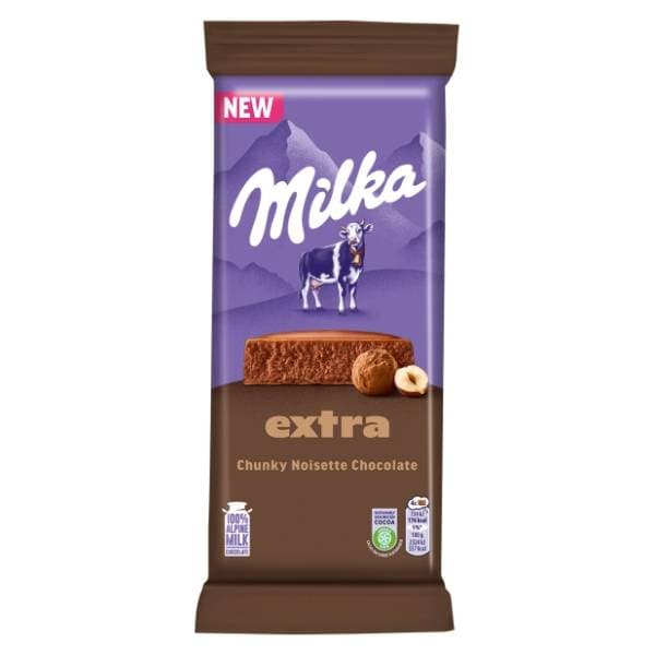 MILKA Extra chunky čokolada noisette 190g 0