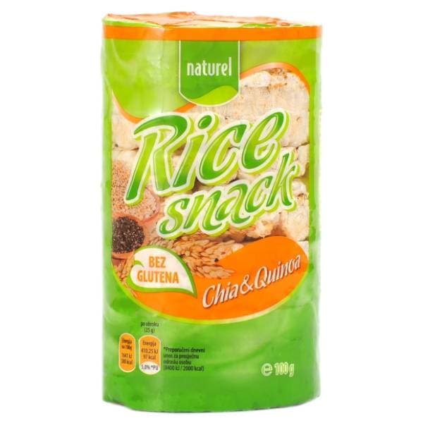 NATUREL Rice snack od riže chia & quinoa bez glutena 100g 0