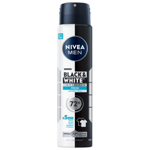 NIVEA Men black & white invisible fresh dezodorans 250ml 0