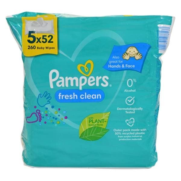 PAMPERS Fresh clean vlažne maramice 5x52kom 0
