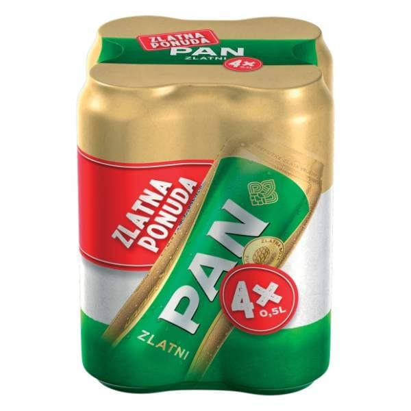 PAN Zlatni pivo limenka 4x0,5l 0