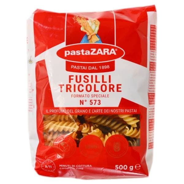 PASTA ZARA Fusilli tricolore tjestenina 500g 0