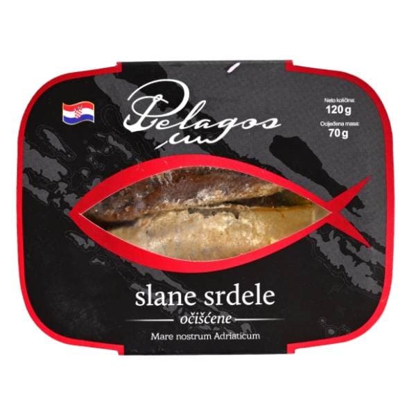 PELAGOS slane srdele očišćene u suncokretovom ulju 70g 0