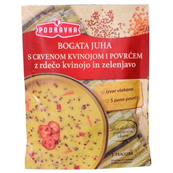 PODRAVKA bogata juha s crvenom kvinojom i povrćem 70g 0