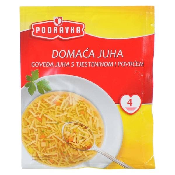 PODRAVKA domaća goveđa juha s tjesteninom i povrćem 46g 0