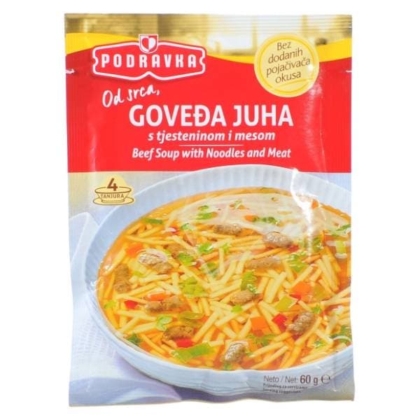 PODRAVKA goveđa juha s tjesteninom i mesom 60g 0