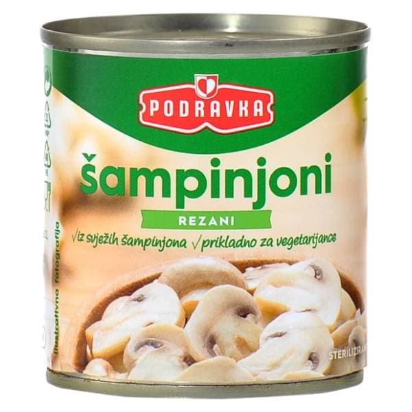PODRAVKA šampinjoni rezani 200g 0