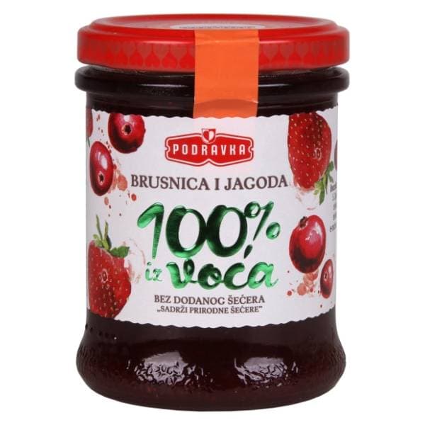 PODRAVKA voćni namaz brusnica i jagoda 100% voće 220g 0