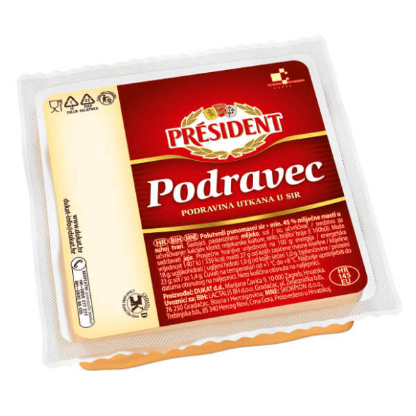 PRESIDENT Podravec polutvrdi sir 400g 0