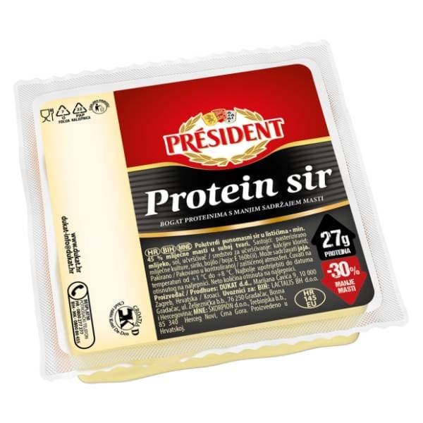 PRESIDENT Protein polutvrdi masni sir 250g 0
