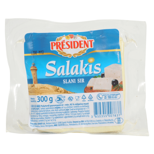 PRESIDENT Salakis polutvrdi punomasni sir 300g 0