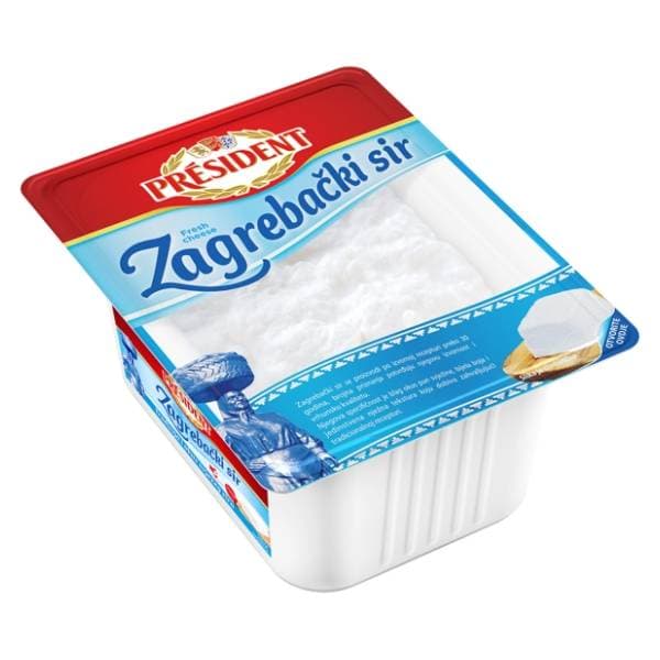 PRESIDENT Zagrebački svježi sir 375g 0