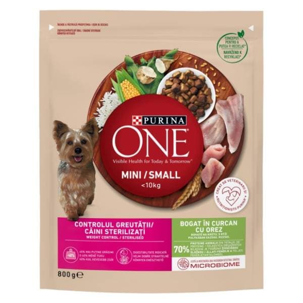 PURINA One mini weight control hrana za pse puretina riža 800g 0
