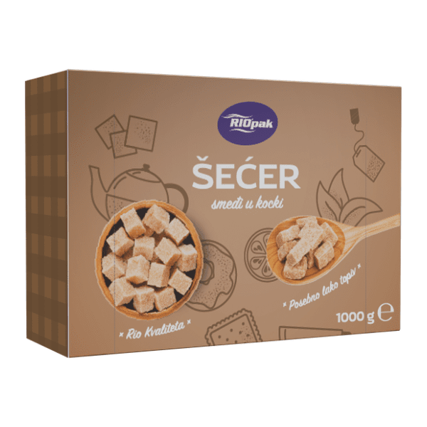 RIOPAK smeđi šećer kocka 1kg 0