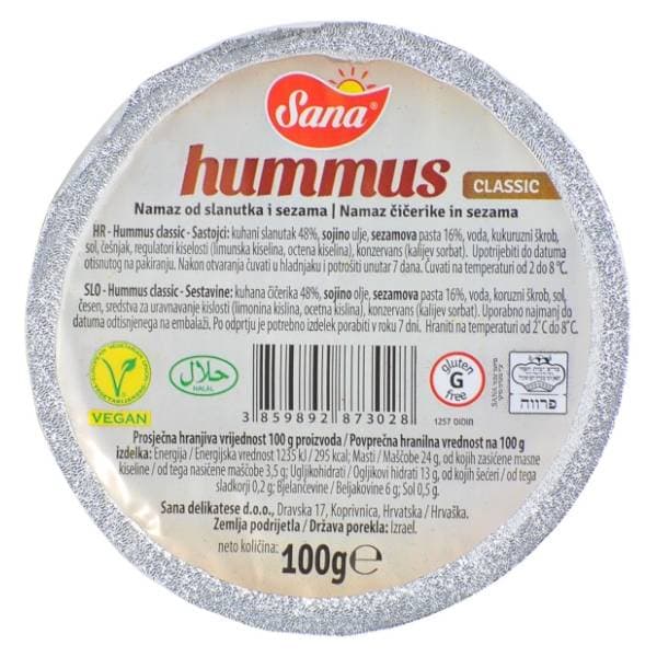 SANA Classic hummus namaz od slanutka i sezama 100g 0